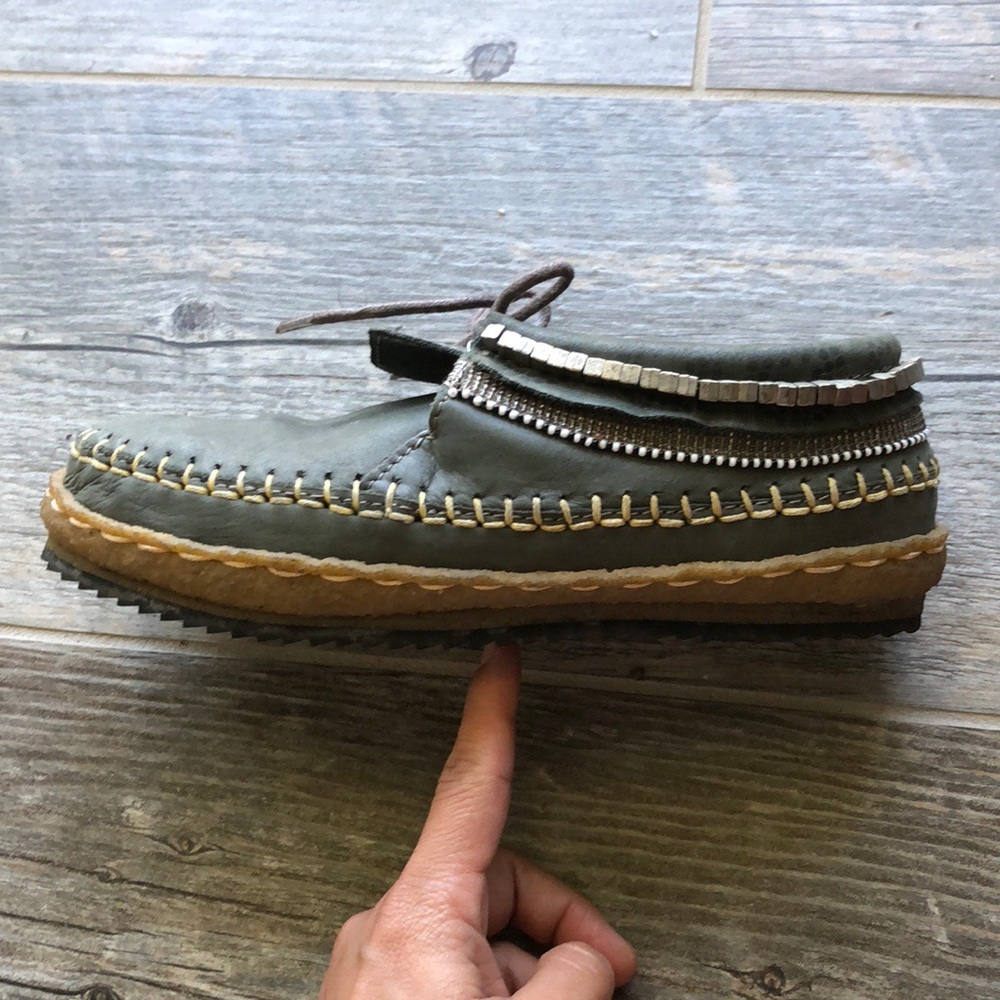 Laidback London Handmade Beaded Moccasins Size 36